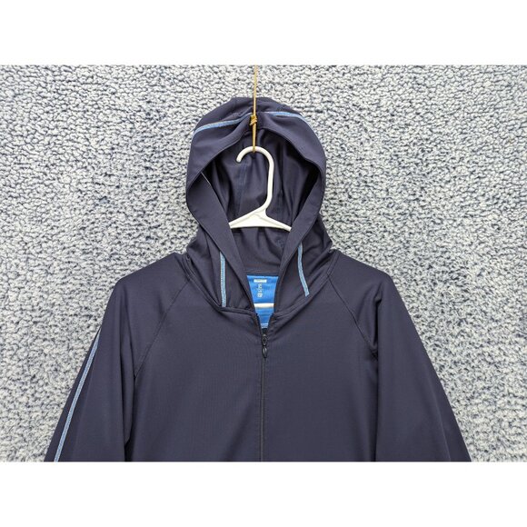 Y2K GAP Body Track Suit Jacket Size L Full Zip Stretch Gym Activewear Yoga Blue - Picture 3 of 11